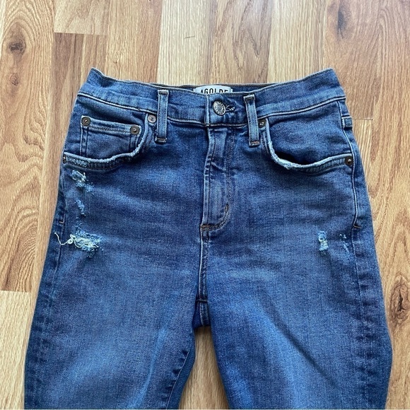 AGOLDE Women’s Sophie High Rise Skinny Distressed Ankle Crop Denim Jeans 25 - Picture 5 of 15